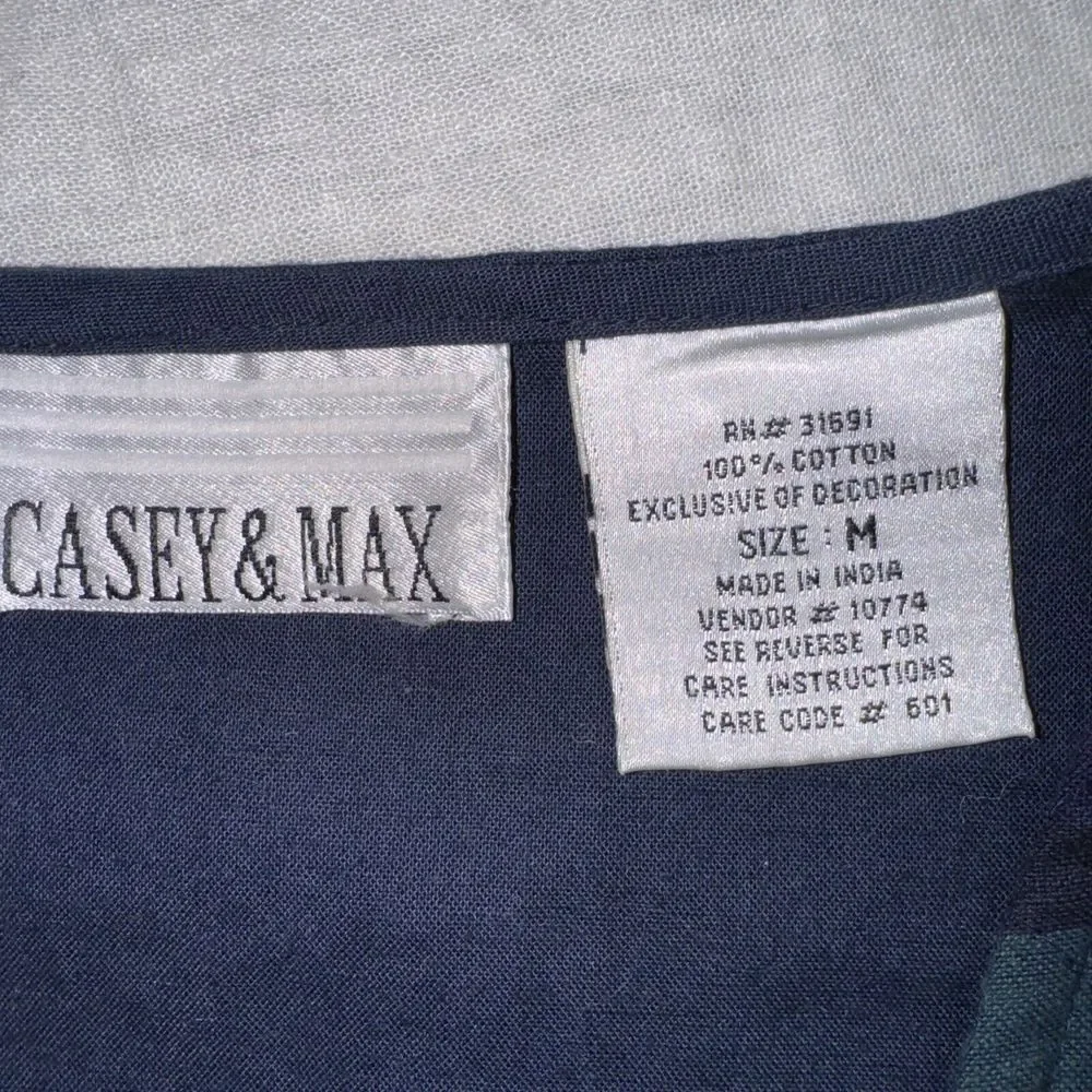 Vintage Casey & Max Christmas Vest Medium Snowman Plaid Blue velvet‎ Embroidered